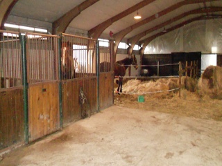 Vue des boxes avec porte.